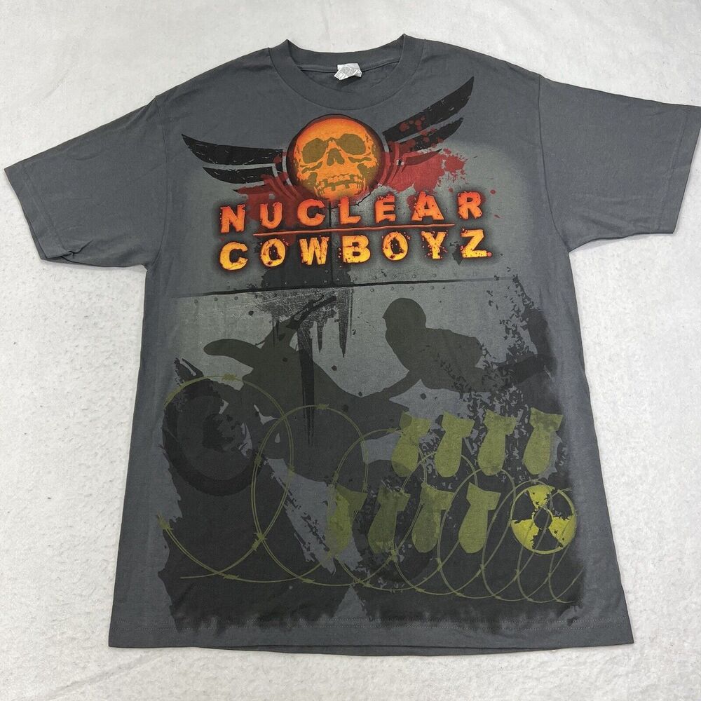Vintage Nuclear Cowboyz Men's Large Short Sleeve BMX Biking Show Graphic T Shirt